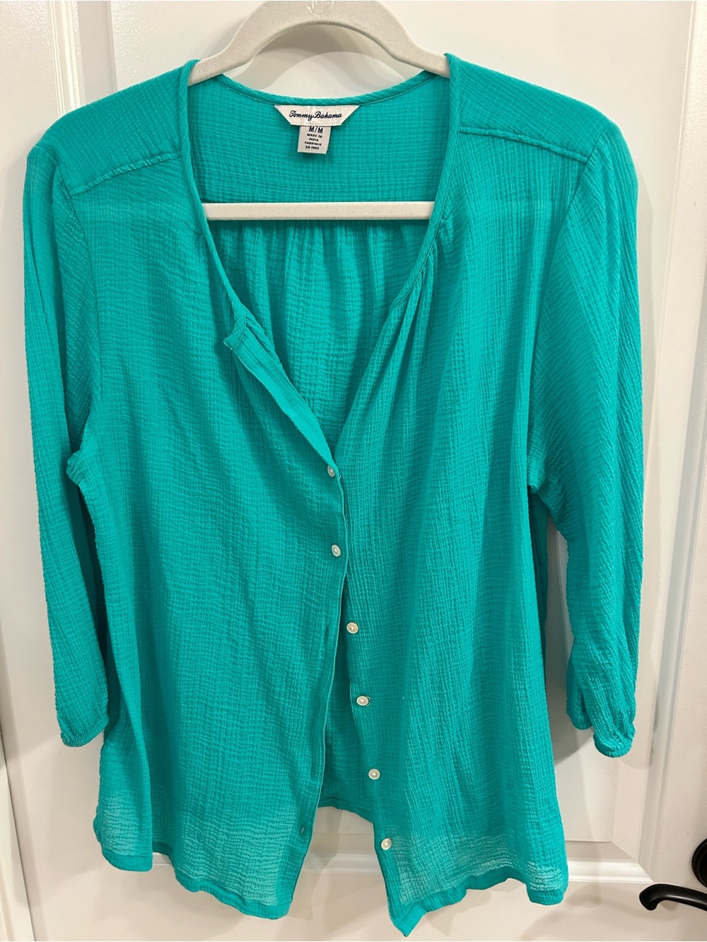 Tommy Bahama Turquoise Button-Front Women's Shirt